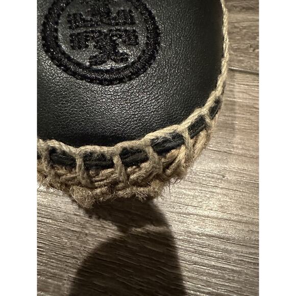 Tory Burch Black Leather Espadrille Size 7M - READ DESCRIPTION - Picture 10 of 13